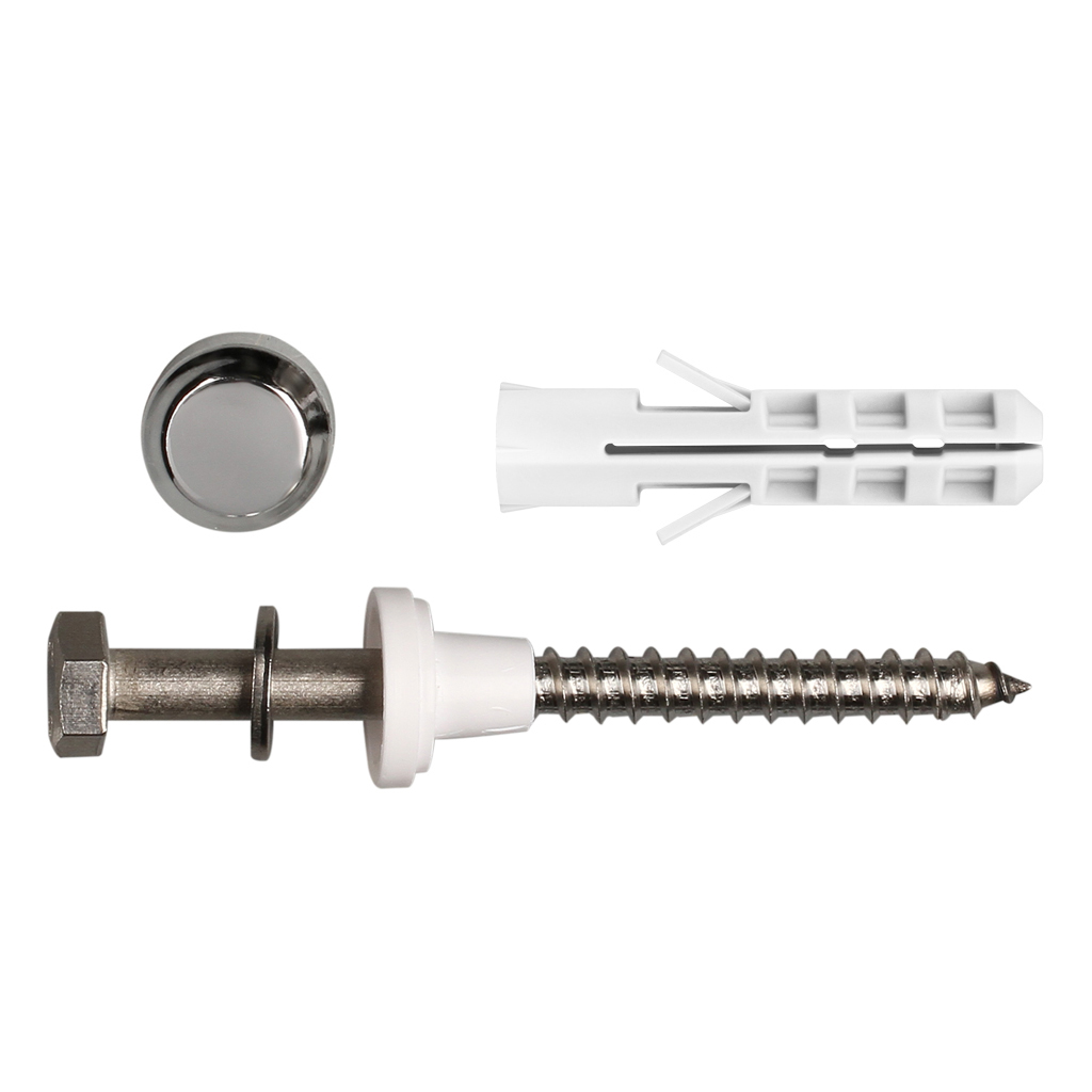 Комплект крепления унитаза и писсуара PWC 20 с хромированной заглушкой ( 100 шт.)