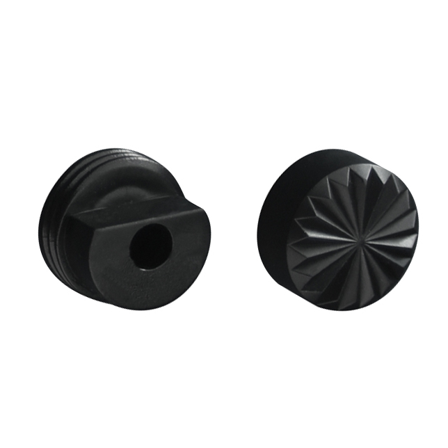 Крепление для зеркала D 18 мм пластик. черное рифленое втулка + колпачок (200 шт.)