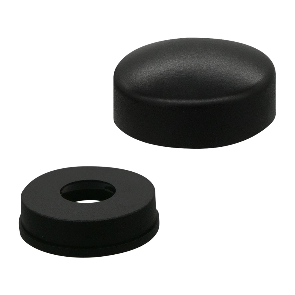 Колпачок декоративный D 14,5 мм на шуруп, черный, колпачок + втулка (500 шт.)