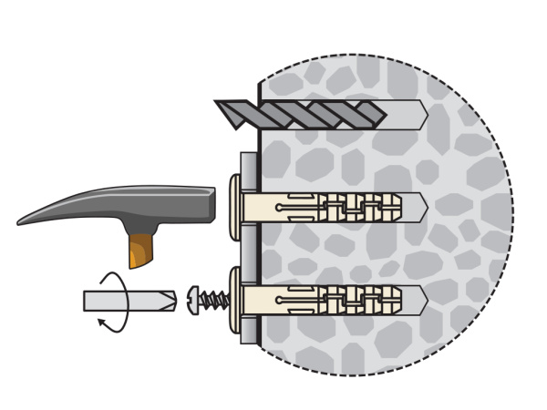 Дюбель распорный ЕВРОПАРТНЕР PND F 6x40 мм нейлон широкий фланец