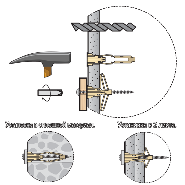 Нейлоновый дюбель для листовых материалов PLA