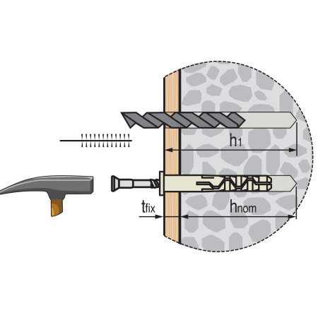 Дюбель-гвоздь нейлоновый PDG LK 6x40 цилиндрическая манжета