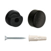 Крепление для зеркала D 18 мм пластик. черный гранит втулка + колпачок + дюбель + шуруп (4 шт.)