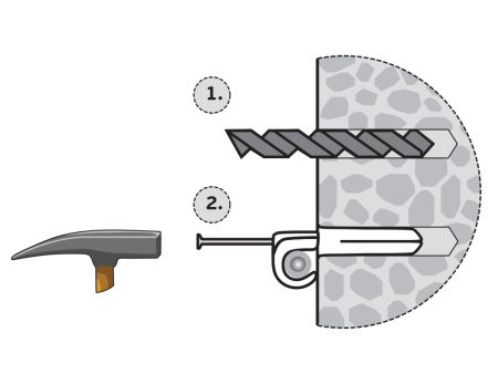 Скоба крепежная PSC 3x5 серая