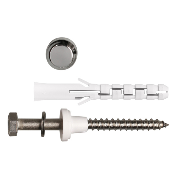 Комплект крепления унитаза и писсуара PWC40 с хромированной заглушкой ( 100 шт.)