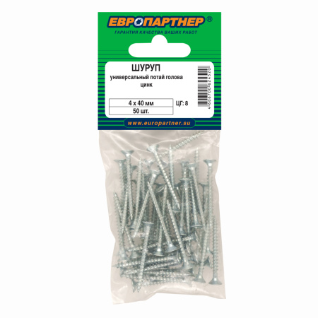 Шуруп универсальный с потайной головкой ZN 4x40 (50 шт.)