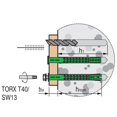 Фасадный универсальный нейлоновый дюбель для сквозного монтажа ДФ-Б 10x100 ЕВРОПАРТНЕР