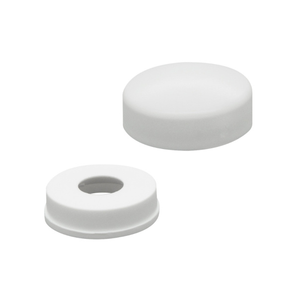 Колпачок декоративный D 12,5 мм на шуруп, белый, колпачок + втулка (500 шт.)