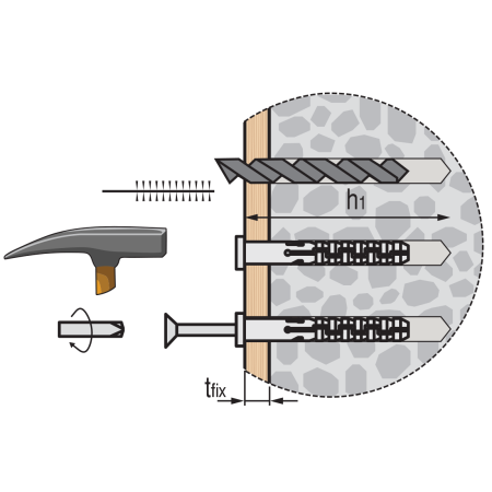 Дюбель для сквозного монтажа PNDS