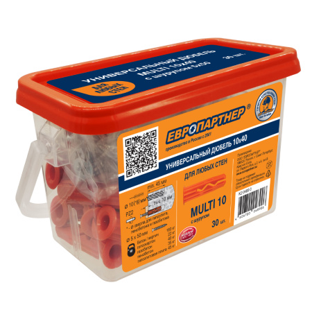 Дюбель Multi универсальный 10x40 с шурупом (30 шт.)