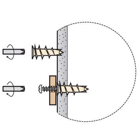 Нейлоновый дюбель для гипсокартона и газобетона PBAM усиленный