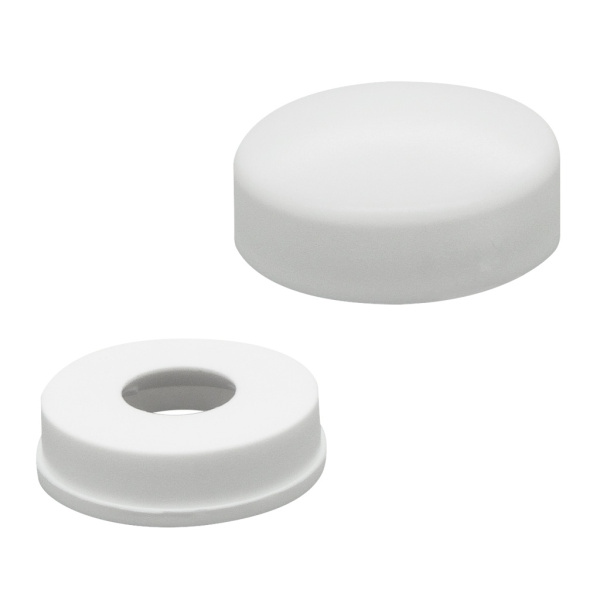 Колпачок декоративный D 14,5 мм на шуруп, белый, колпачок + втулка (500 шт.)