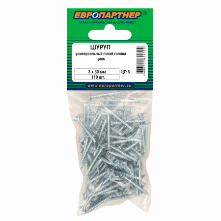 Шуруп универсальный с потайной головкой ZN 3x30 (110 шт.)
