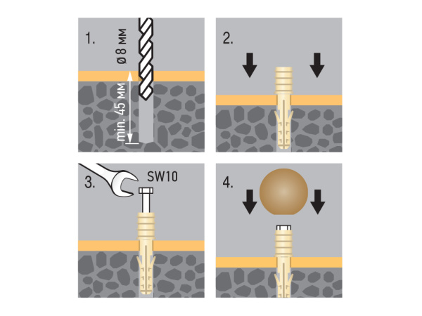 Комплект дверного ограничителя, цвет чёрный