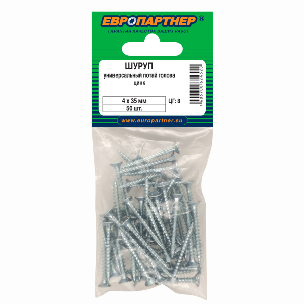 Шуруп универсальный с потайной головкой ZN 4x35 (50 шт.)