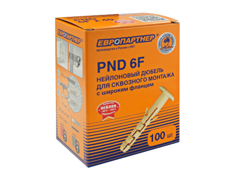 Дюбель нейлоновый с широким бортиком PND F 6x40 (100 шт.)