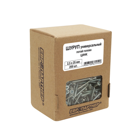 Шуруп универсальный с потайной головкой ZN 2,5x25 (200 шт.)