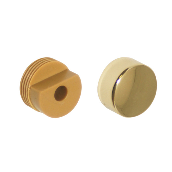 Крепление для зеркала D 18 мм пластик. золото гладкое. втулка + колпачок (200 шт.)