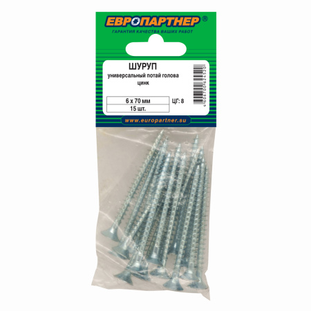 Шуруп универсальный с потайной головкой ZN 6x70 (15 шт.)