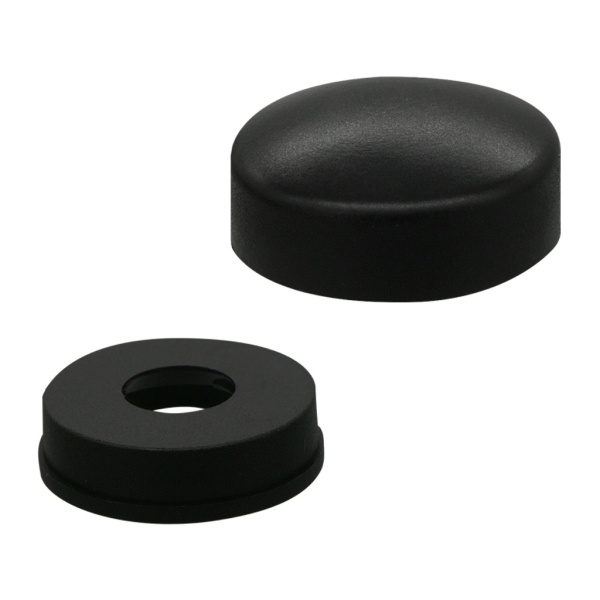 Колпачок декоративный D 14,5 мм на шуруп, черный, колпачок + втулка (500 шт.)