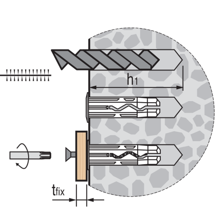 Универсальный нейлоновый дюбель для любых стен Multi