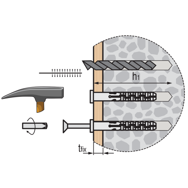 Дюбель для сквозного монтажа PNDS