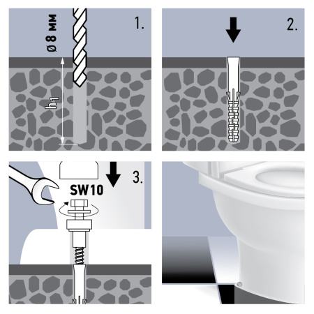 Комплект для унитаза и писсуара хром